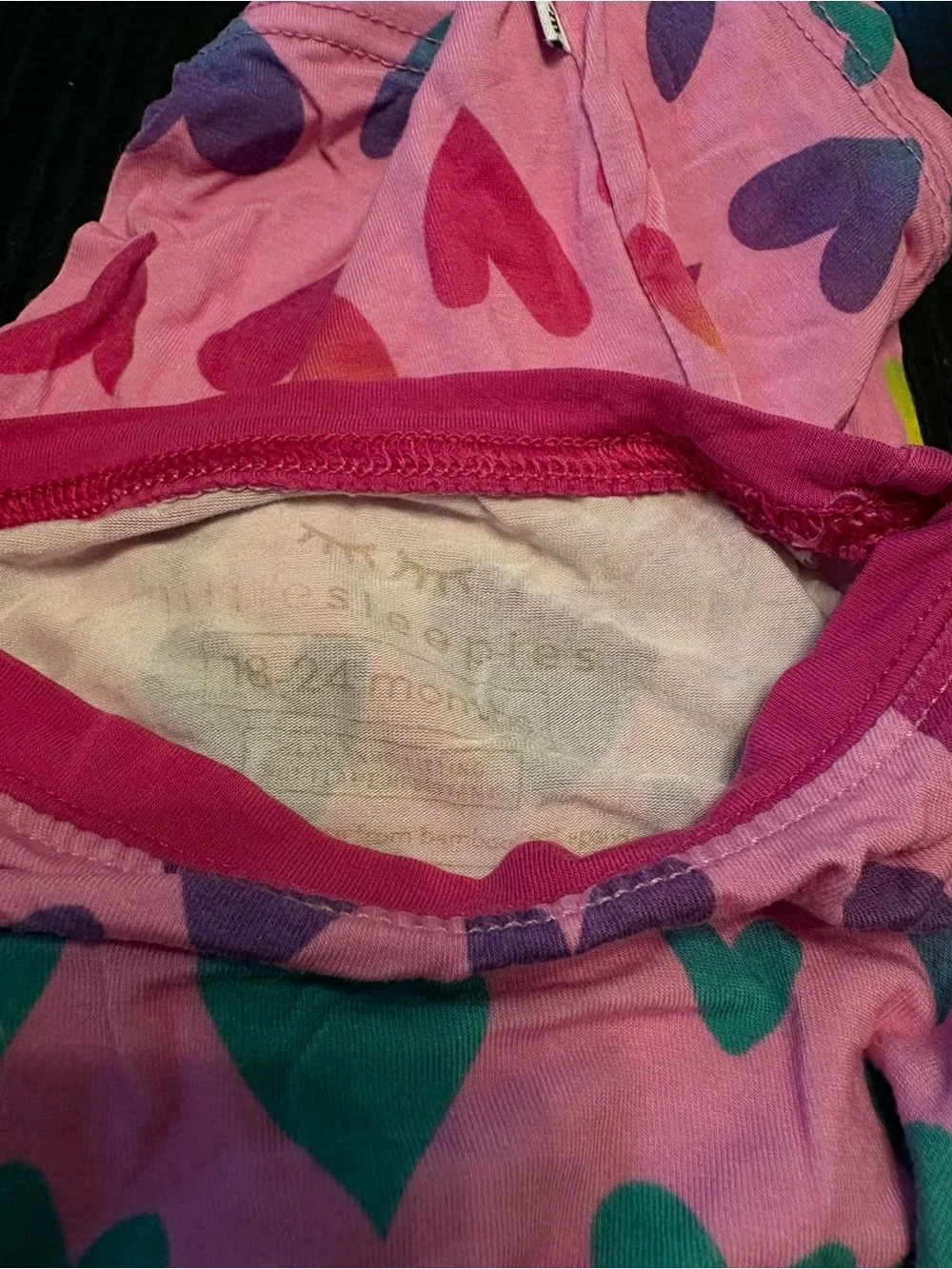 Little Sleepies Pink Heart Print Pajama Set with Rainbow Hearts